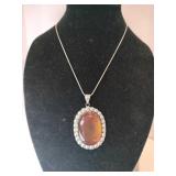 German silver brownstone necklace