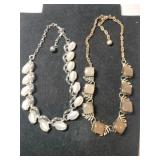 2  vintage necklaces one mother of pearl the