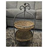 Metal & braided rope double fruit or more tray -