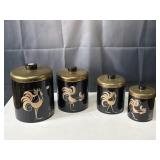 vintage Ransburg Rooster kitchen canisters