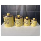 Vintage Ransburg yellow kitchen canisters