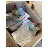 Decorative glassware and serving trays