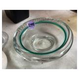 Drexel National Bank glass dish 7.5'