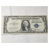 1935  Blue seal silver certificate $1