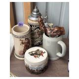 vintage German beer steins & more