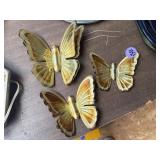 vintage brass butterfly wall hangings
