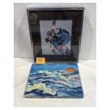 framed artwork Native American dancer and 1975