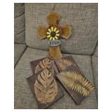 5 pc Wall Decor - Cross 10x14, plaques 6x8