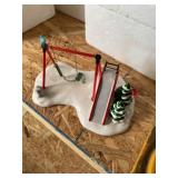 Hand-painted ceramic snow, village winter