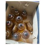 11 Amber glass hurricane lampshades