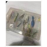 Fishing tackle with plastic divider container