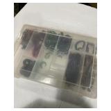 Fishing tackle with plastic divider container