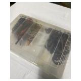 Fishing tackle with plastic divider container