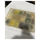 Fishing tackle with plastic divider container