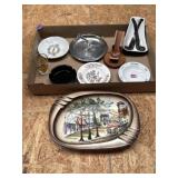 Various ashtrays, spoon holders, & more