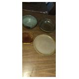 Hand made pottery bowls and plate
