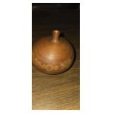 Small hand carved wooden bud vase