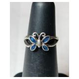 Silver  butterfly toe ring marked 925 size 2.2.