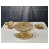 vintage Marigold Carnival Glass Dishes