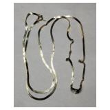 14k scrap gold herringbone necklace marked 14k.