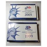 1999 and 2005 mint proof set