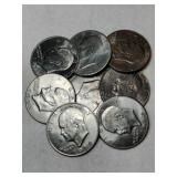 8 Eisenhower dollars mixed years