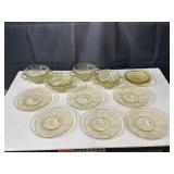 Federal Glass amber yellow cream soup bowls and