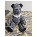 Plaid Memory Bear -  12' sitting height