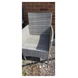 Woven metal base lawn chair