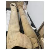 Two rolls of tanned leather