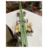 K2 triaxial snow skis with poles