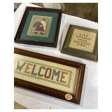 Three pieces of wall home decor