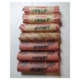 7 rolls  wheat pennies mixed years