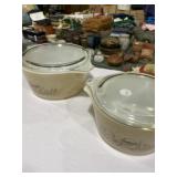 2 Pyrex casserole dish in the 'Forest Fancies'