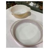 2 fire king casserole dishes