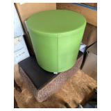 Green ottoman and storage ottoman