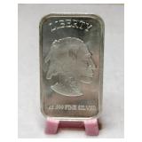 Indian-buffalo .999 fine silver 1 oz bar