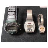 3 vintage LED watches