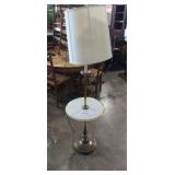 Brass base marble top floor lamp 5ft