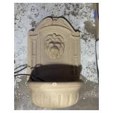 Resin indoor/outdoor wall fountain w/ lion head