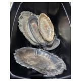 Tote of mixed silver plate