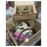 Candlesticks, glass trivets, candles and more