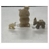 Carved stone animal figurines