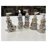 5 ceramic animal-shaped soap dispensers