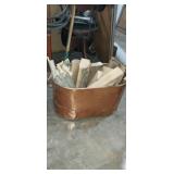 Copper boil pot with fire wood