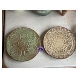Frankoma Pottery trivets, 'Sequoyah Cherokee