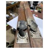 pair of vintage wooden water skis