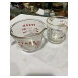 Pyrex one cup measuring cup, and fire king one
