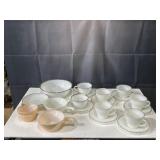 Fire King dishes milk glass 'Golden Shell' swirl