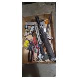 Tape measure , screw drivers , locks, pliers and